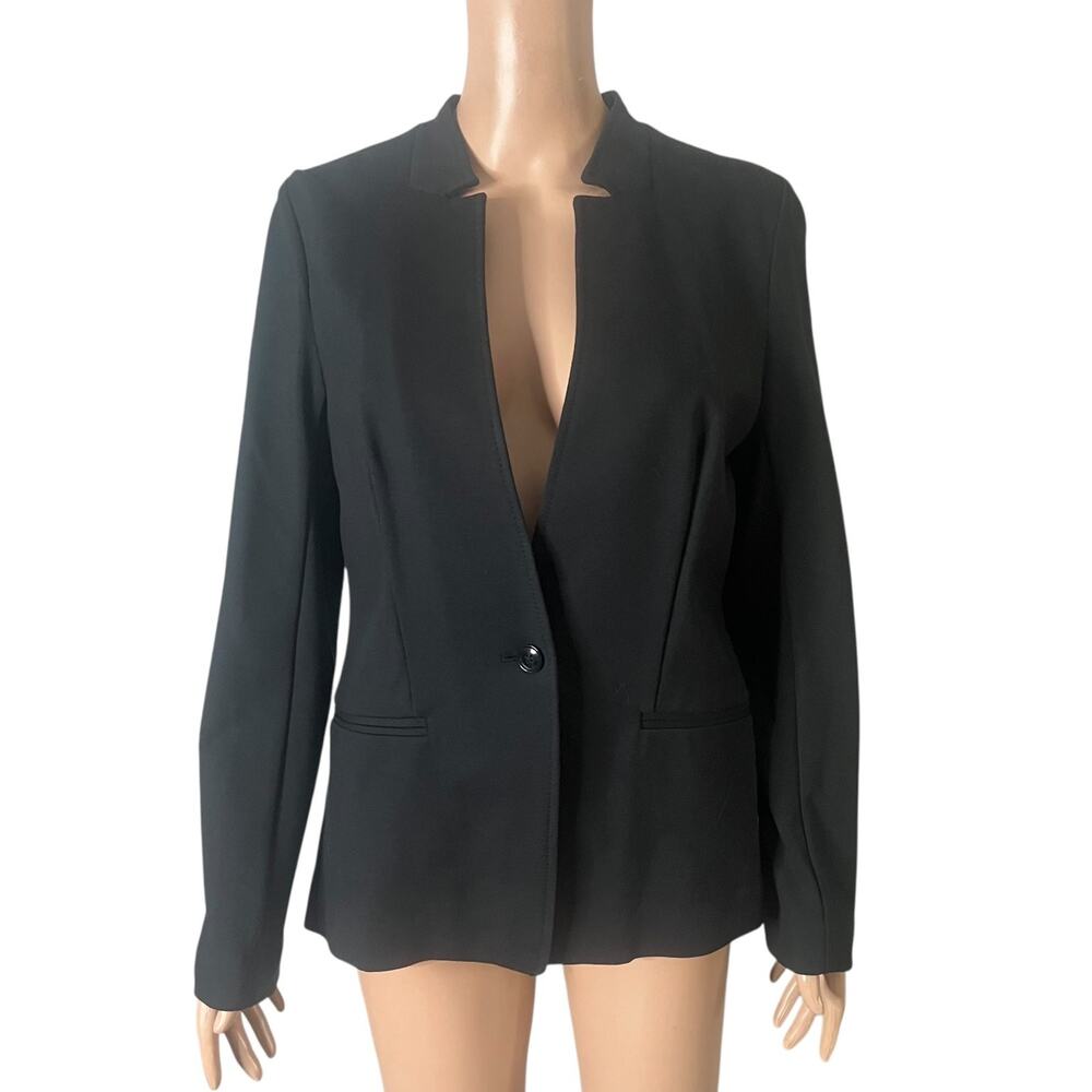 Banana Republic Unstructured Blazer Womens 6 Black Tailored Jacket One Button